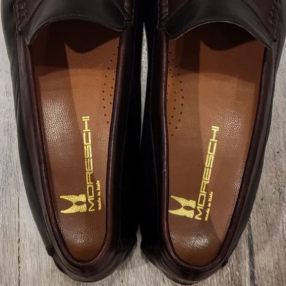 Moreschi Two-tone Leather Driving Loafers - Size 8.5 - Black and Brown